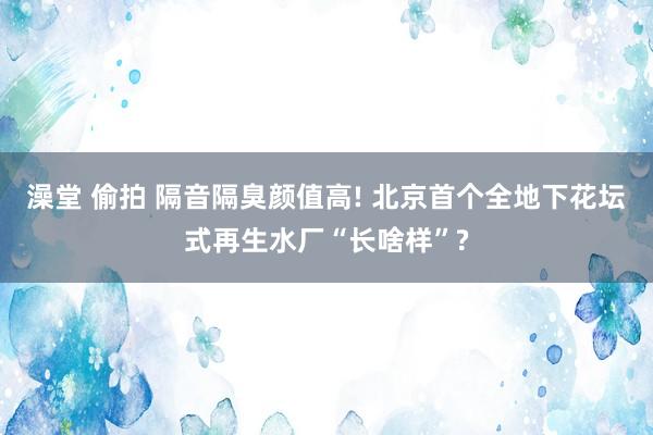 澡堂 偷拍 隔音隔臭颜值高! 北京首个全地下花坛式再生水厂“长啥样”?