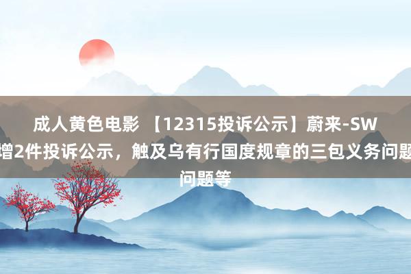 成人黄色电影 【12315投诉公示】蔚来-SW新增2件投诉公示，触及乌有行国度规章的三包义务问题等