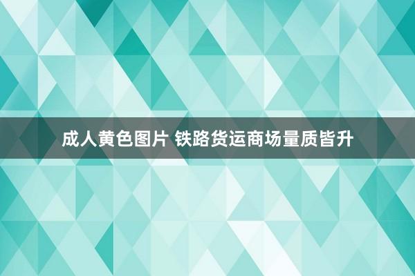 成人黄色图片 铁路货运商场量质皆升