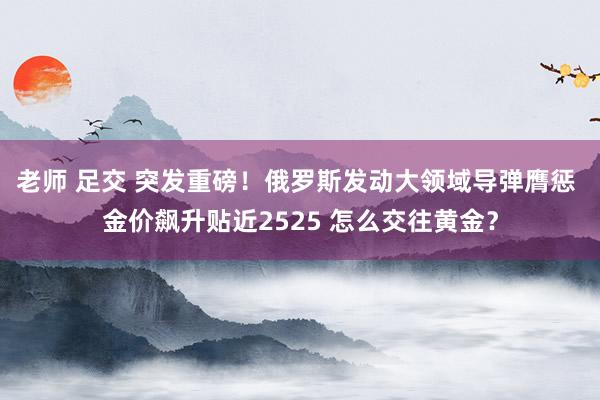 老师 足交 突发重磅！俄罗斯发动大领域导弹膺惩 金价飙升贴近2525 怎么交往黄金？