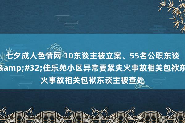 七夕成人色情网 10东谈主被立案、55名公职东谈主员被问责&#32;佳乐苑小区异常要紧失火事故相关包袱东谈主被查处