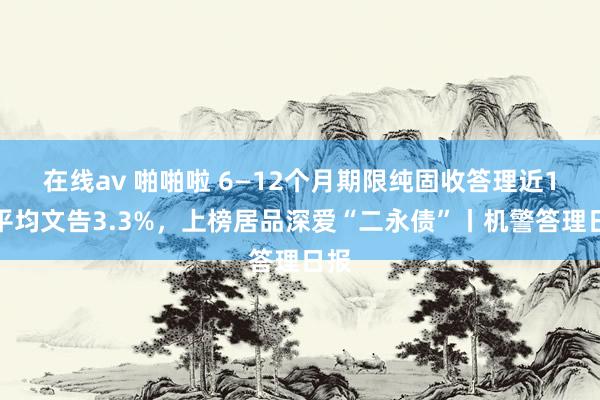 在线av 啪啪啦 6—12个月期限纯固收答理近1年平均文告3.3%，上榜居品深爱“二永债”丨机警答理日报