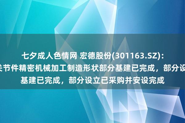 七夕成人色情网 宏德股份(301163.SZ)：年产3万吨高端装备关节件精密机械加工制造形状部分基建已完成，部分设立已采购并安设完成