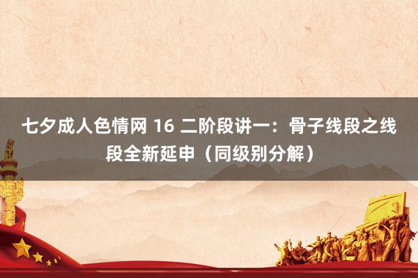 七夕成人色情网 16 二阶段讲一：骨子线段之线段全新延申（同级别分解）