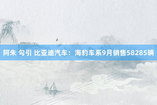 阿朱 勾引 比亚迪汽车：海豹车系9月销售58285辆