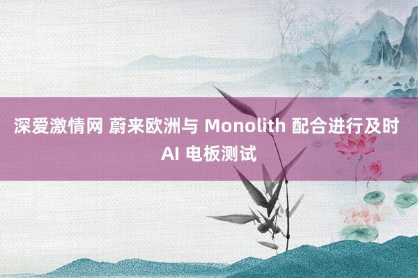 深爱激情网 蔚来欧洲与 Monolith 配合进行及时 AI 电板测试