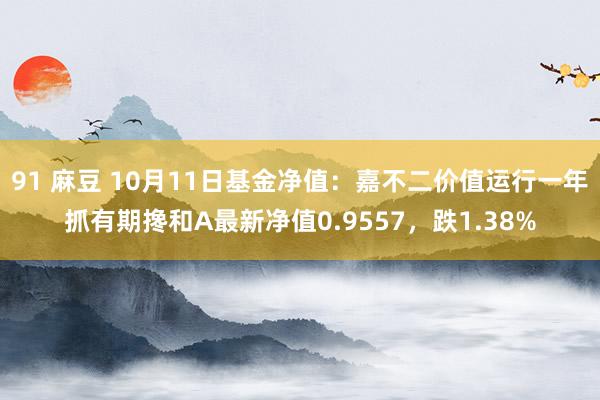 91 麻豆 10月11日基金净值：嘉不二价值运行一年抓有期搀和A最新净值0.9557，跌1.38%