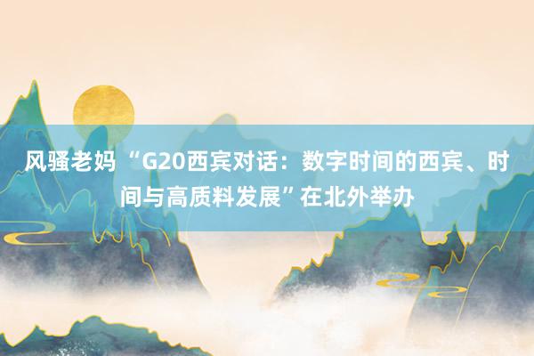 风骚老妈 “G20西宾对话：数字时间的西宾、时间与高质料发展”在北外举办