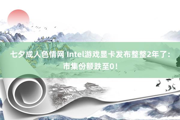 七夕成人色情网 Intel游戏显卡发布整整2年了：市集份额跌至0！