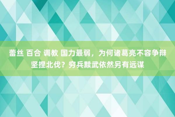 蕾丝 百合 调教 国力最弱，为何诸葛亮不容争辩坚捏北伐？穷兵黩武依然另有远谋