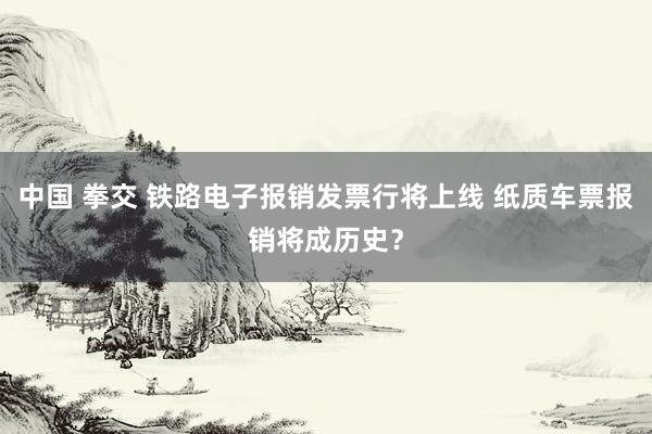 中国 拳交 铁路电子报销发票行将上线 纸质车票报销将成历史？