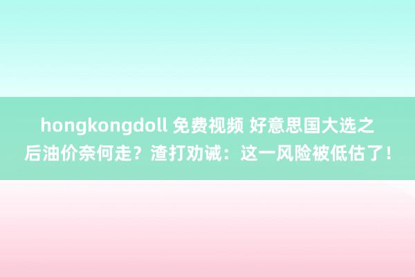 hongkongdoll 免费视频 好意思国大选之后油价奈何走？渣打劝诫：这一风险被低估了！