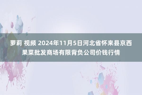 萝莉 视频 2024年11月5日河北省怀来县京西果菜批发商场有限背负公司价钱行情