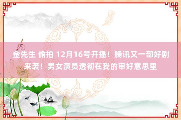 金先生 偷拍 12月16号开播！腾讯又一部好剧来袭！男女演员透彻在我的审好意思里