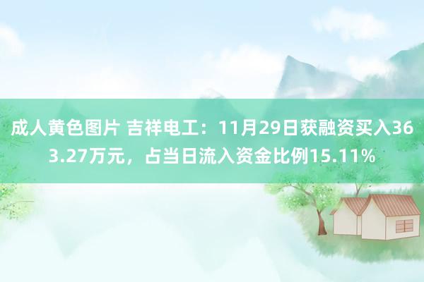 成人黄色图片 吉祥电工：11月29日获融资买入363.27万元，占当日流入资金比例15.11%