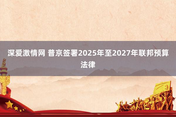 深爱激情网 普京签署2025年至2027年联邦预算法律