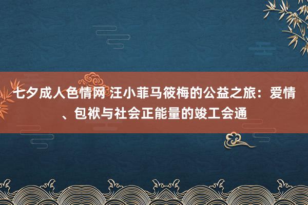 七夕成人色情网 汪小菲马筱梅的公益之旅：爱情、包袱与社会正能量的竣工会通