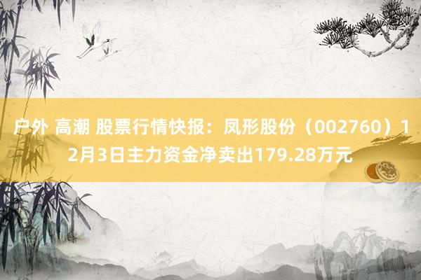 户外 高潮 股票行情快报：凤形股份（002760）12月3日主力资金净卖出179.28万元