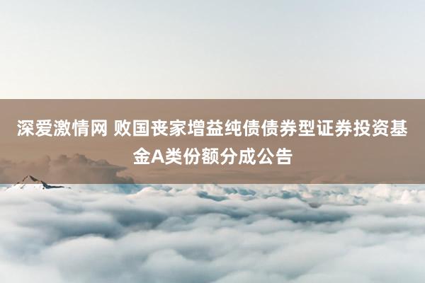 深爱激情网 败国丧家增益纯债债券型证券投资基金A类份额分成公告