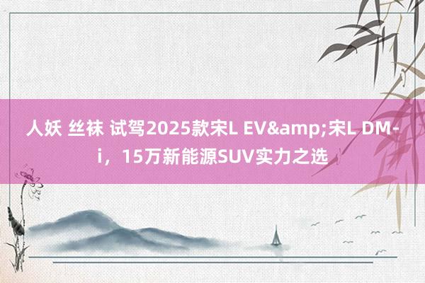 人妖 丝袜 试驾2025款宋L EV&宋L DM-i，15万新能源SUV实力之选