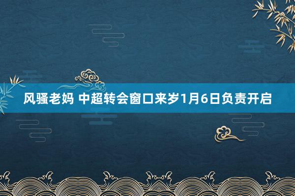 风骚老妈 中超转会窗口来岁1月6日负责开启