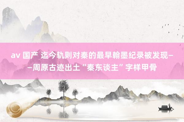 av 国产 迄今轨则对秦的最早翰墨纪录被发现——周原古迹出土“秦东谈主”字样甲骨