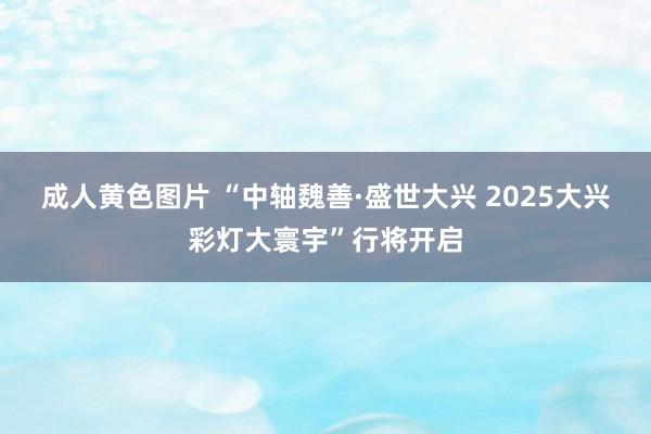 成人黄色图片 “中轴魏善·盛世大兴 2025大兴彩灯大寰宇”行将开启