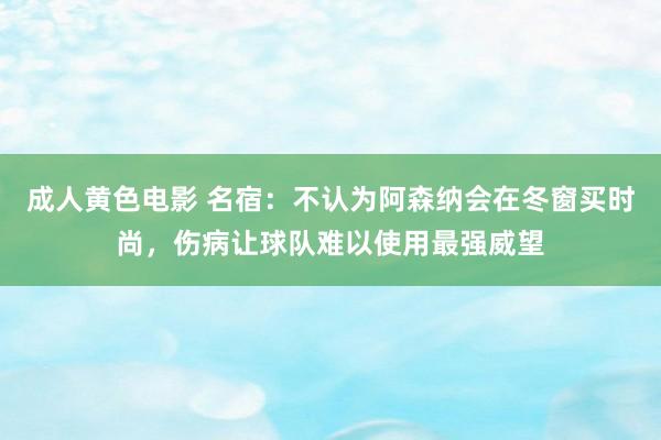 成人黄色电影 名宿：不认为阿森纳会在冬窗买时尚，伤病让球队难以使用最强威望