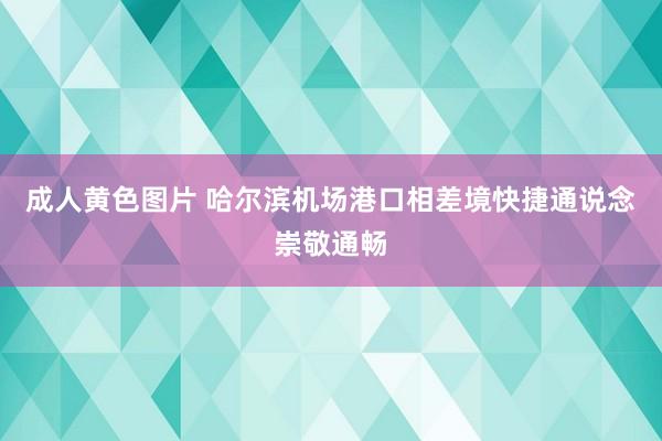 成人黄色图片 哈尔滨机场港口相差境快捷通说念崇敬通畅